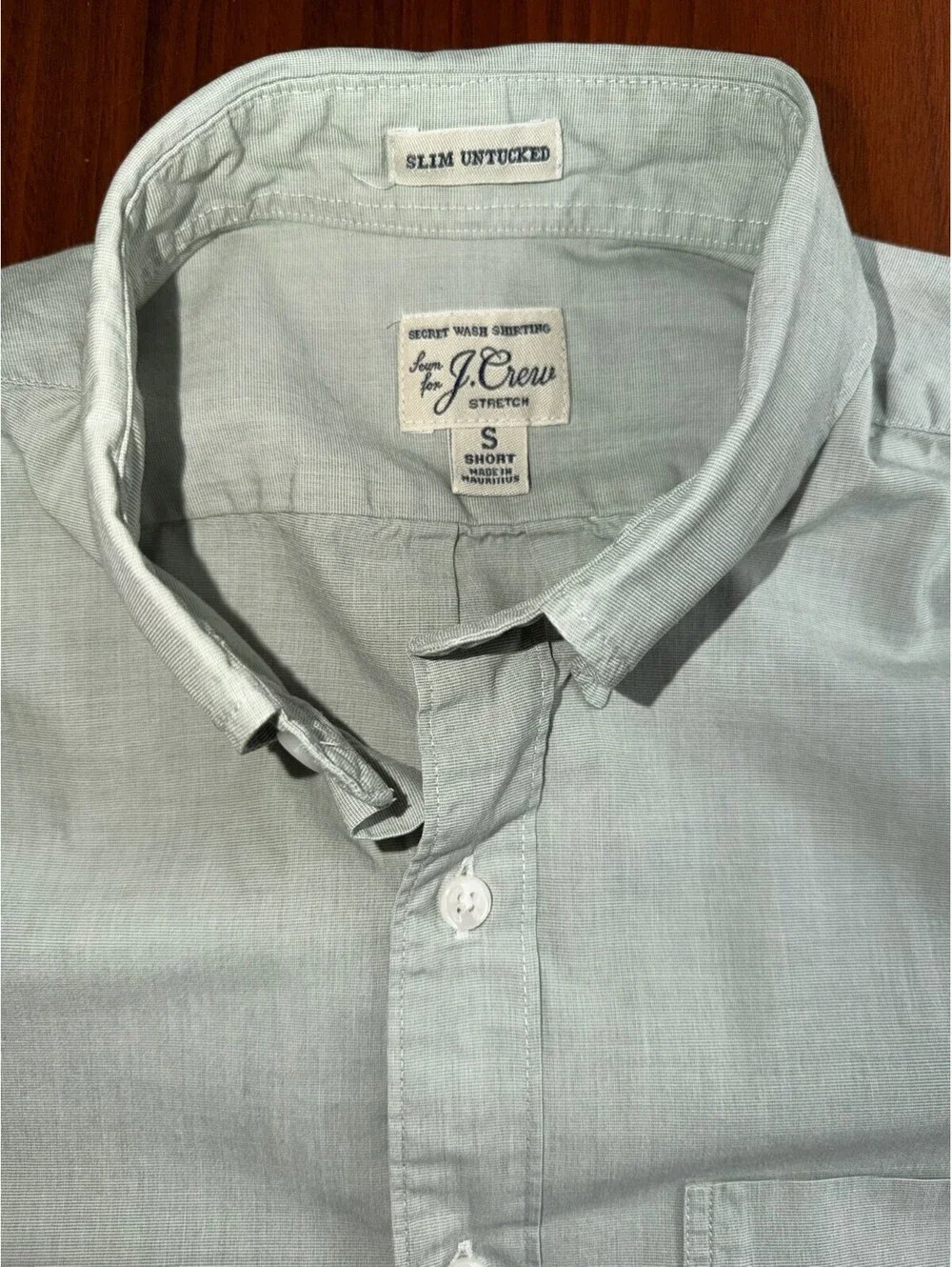 J.Crew Slim Untucked Light Green Button-Down Shirt - Size S